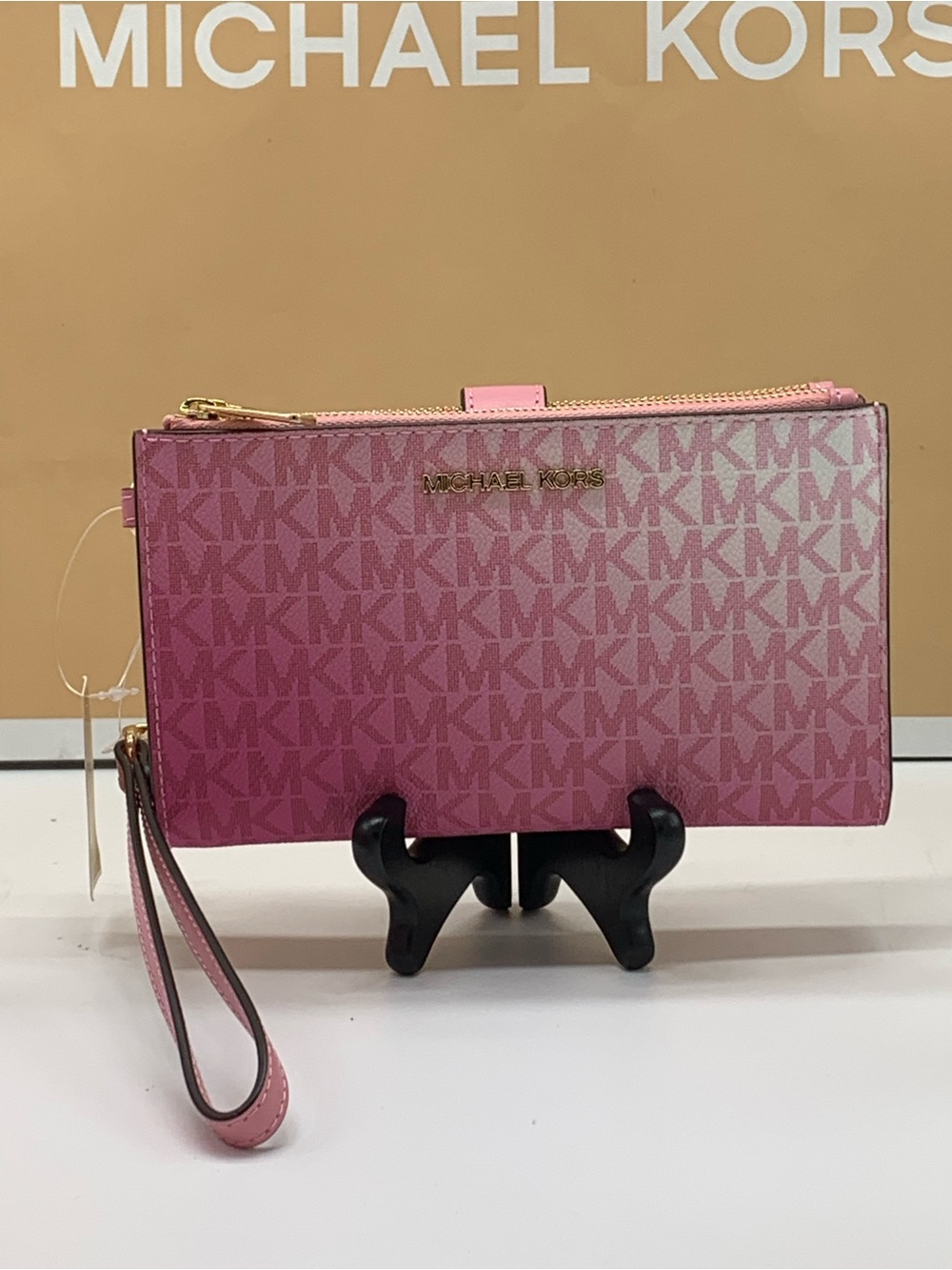 Michael Kors Cornation Ombré MK Logo Wristlet/ wallet with Gold Hardware - Picture 2 of 13